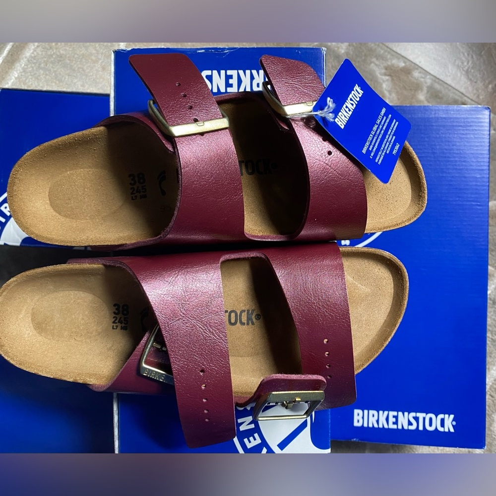 ❌SOLD❌ Birkenstock [7] Arizona BS Birko-Flor Graceful Berry Crush Sandals - Picture 2 of 13